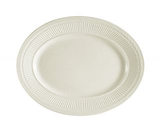 CAC International 12 Ridgemont Oval Platter   Ceramic, American White