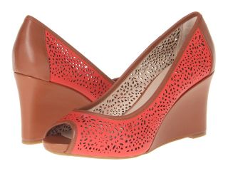 Rockport Seven to 7 Laser Peep Toe Wedge Womens Wedge Shoes (Red)