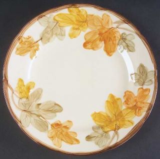 Franciscan October Luncheon Plate, Fine China Dinnerware   Brown & Yellow Leaves