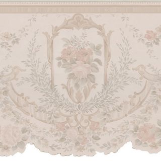 Taupe Cameo Fleur Border Wallpaper (TaupeDimensions 6 1/2 inches x 15 feetGender NeutralTheme ScrollMaterials Solid sheet vinylCare Instructions ScrubbableHanging Instructions Pre pasted )