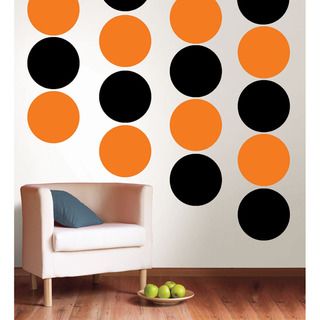 Wallpops Totally Orange And Black Jack Dots Bundle Vinyl Wall Art