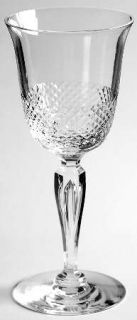 Tiffin Franciscan St Louis Wine Glass   Stem#17391, Bubble, Cross Hatch Cut