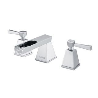 Ruvati Polished Chrome Waterfall Two Handle 8 15 inch Widespread Bathroom Faucet