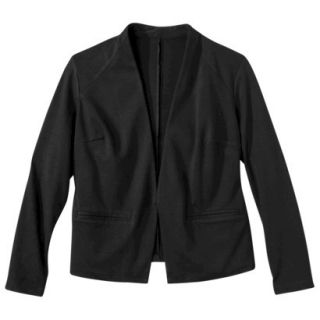 Merona Womens Plus Size Ponte Collarless Jacket   Black 1