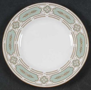 Minton Imperial Jade Salad Plate, Fine China Dinnerware   White&Gold Flowers, Gr