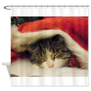  Santa Kitty Shower Curtain  Use code FREECART at Checkout