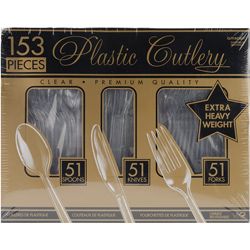 Amscan Premium Heavy Weight Clear Plastic Cutlery Set