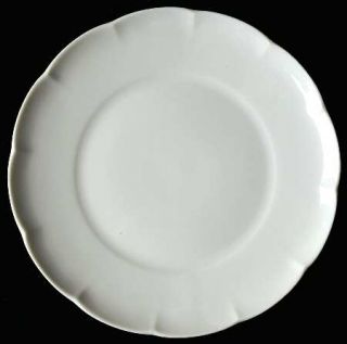 Block China Savoie Salad Plate, Fine China Dinnerware   All White, Scalloped Edg
