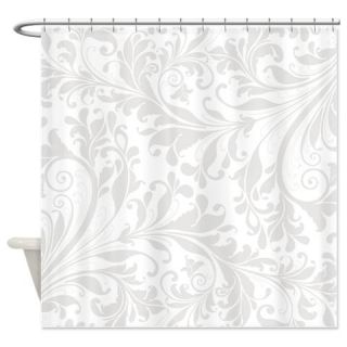  Elegant White Flourish Shower Curtain  Use code FREECART at Checkout