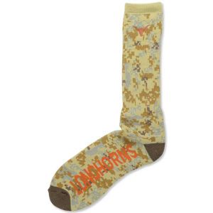 Texas Longhorns For Bare Feet Digi Desert Camo Crew Sock