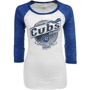 Chicago Cubs 5th and Ocean MLB Womens 3/4 Sleeve Burnout Raglan