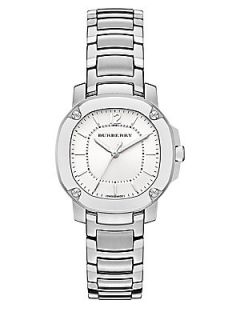 Burberry Britain Stainless Steel Octagonal Watch   Silver