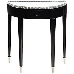 Ebony Finish 1 drawer Hall Table With Mirrored Top