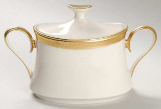 Lenox China Aristocrat Sugar Bowl & Lid, Fine China Dinnerware   Dimension,Gold
