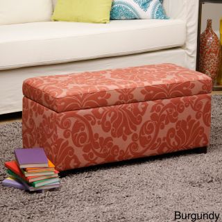Bolbolac Floral Print Storage Ottoman With Button (Coffee, beige, light burgundy, whiteInterior dimensions 12 inches high x 32 inches wide x 10 inches deepDimensions 17 inches high x 33 inches wide x 15 inches deep  )