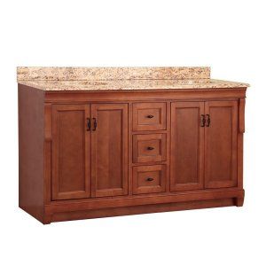 Foremost NACASESC6122D Naples 61 Vanity with Double Basins & Granite Top