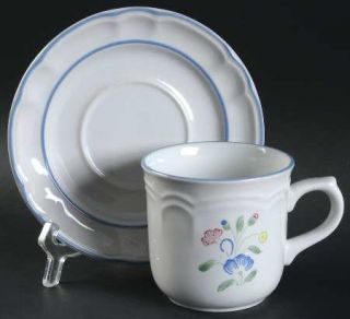 Hearthside Floral Expressions(Mexico,Floral Center) Flat Cup & Saucer Set, Fine