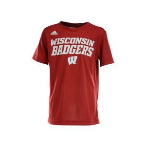 Wisconsin Badgers adidas NCAA Youth Sideline Climalite T Shirt