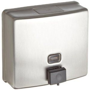 Bobrick B4112 Horizontal Hand Soap Dispenser Satin Finish Stainless Steel, Surface Mount Contura Series