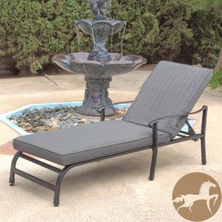 Christopher Knight Home Galen Outdoor Adjustable Lounge (BlackIncludes Padded cushionAdjustable backrestDimensions 40.94 inches high x 70.47 inches wide x 27.56 inches deep )