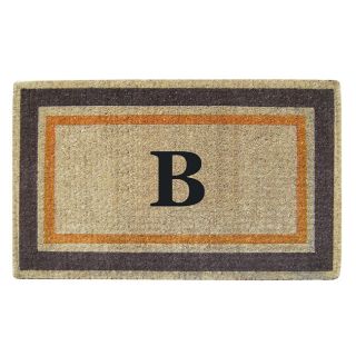 Handmade Monogrammed Double Picture Frame Orange Coir Door Mat (110 X 3)