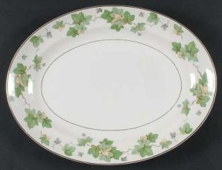 Pope Gosser American Ivy 13 Oval Serving Platter, Fine China Dinnerware   Green