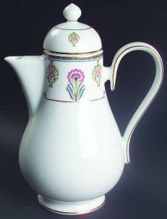 Noritake Gilded Blossoms Coffee Pot & Lid, Fine China Dinnerware   Gold Scrolls,