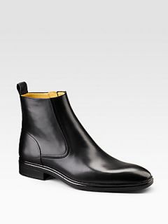 Bally Dress Leather Ankle Boots   Black
