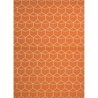 Hand hooked Indoor/outdoor Abstract Red/orange Polypropylene Rug (76 X 96)
