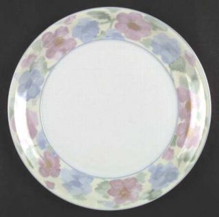 Block China Madeleine Dinner Plate, Fine China Dinnerware   Pink & Blue Flowers