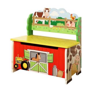 Teamson Design Happy Farm Storage Bench Multicolor   TD 11325A