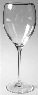 Lenox Timeless Platinum  Water Goblet   Clear, Plain, Smooth Stem, Platinum Trim
