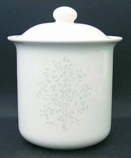 Pfaltzgraff Nuance Sugar Canister & Lid, Fine China Dinnerware   Gray Tree On Wh