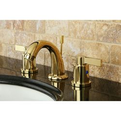 Nuvofusion Mini widespread Polished Brass Bathroom Faucet