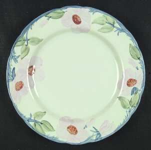 Franciscan Twilight Rose Dinner Plate, Fine China Dinnerware   Green W/ Pink Flo