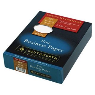 Southworth 25% Cotton Business Paper, 20 lbs  White (500 Per Box)