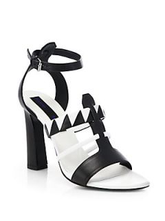Proenza Schouler Black & White Leather Sandals   Black White