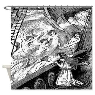  Mermaids and Ship Shower Curtain  Use code FREECART at Checkout