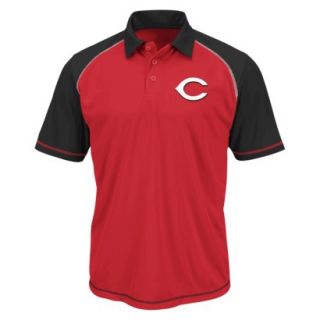 MLB Mens Cincinnati Reds Synthetic Polo T Shirt   Red/Black (XXL)