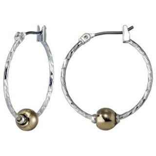 Lonna & Lilly Beaded Medium Hoop Earrings   Silver/Gold