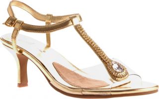 Womens Annie Charlene   Gold Vinyl Sandals