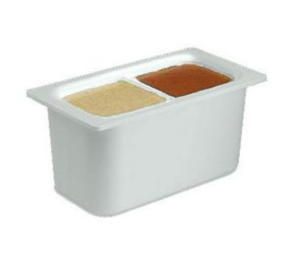 San Jamar Refrigerant Filled Food Pan, 1/3 Size Divided, 6 in Deep, White