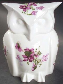 Hammersley Victorian Violets Owl Box W/Lid, Fine China Dinnerware   Bunches Of V