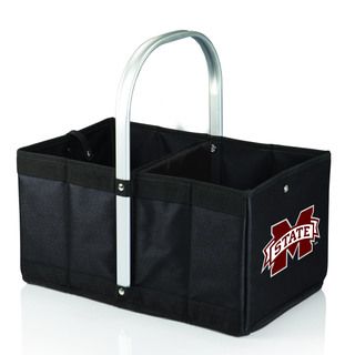 Mississippi State University Bulldogs Black Urban Picnic Basket (Black/ Mississippi State logoOpen 8.5 inches high x 9.5 inches wide x 15.8 inches longFolded 15 inches high x 2.3 inches wide x 10 inches long )
