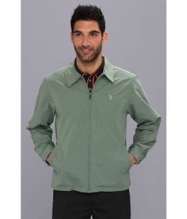 U.S. Polo Assn Micro Golf Jacket with Open Bottom Mens Coat (Olive)