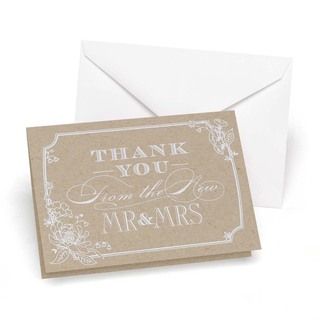 Hortense B. Hewitt Country Blossom Thank You Cards (Brown/ whiteMaterials PaperQuantity 50Dimensions 4.78 inches x 3.5 inches )