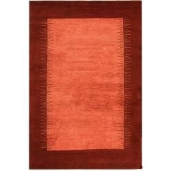 Hand knotted Gabeh Solo Rose Wool Rug (3 X 5)