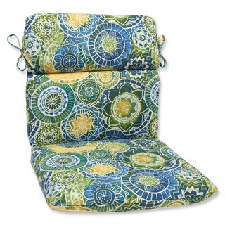 Pillow Perfect Outdoor Omnia Lagoon Rounded Corners Chair Cushion (Blue/green/yellowClosure Sewn seam closureUV Protection Yes Weather Resistant Yes Care instructions Spot clean or hand wash Dimensions (Seat Portion) 21 inches long x 21 inches wide x