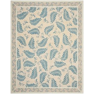 Martha Stewart Fern Frolic Plumage Blue Wool Rug (9 X 12)