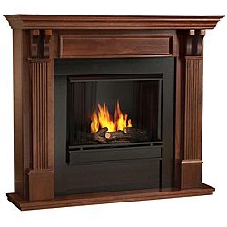 Real Flame Mahogany Finish Gel Fireplace